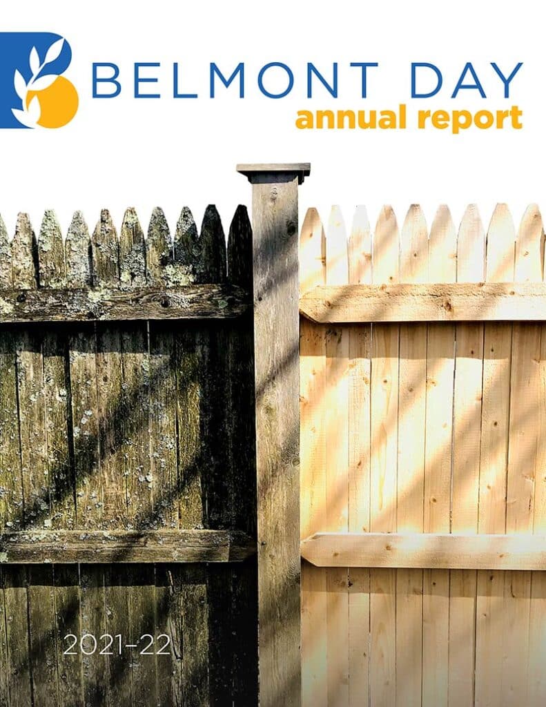 Photo of the sun shining on a picket fence, 20212-23 annual report cover